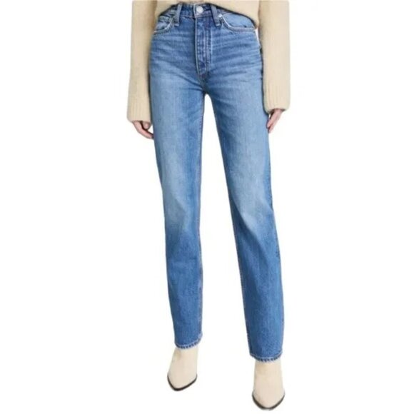 NWT Rag & Bone Alex High Rise Straight Cotton Jeans in Clean Mick Size 29 - Picture 1 of 9
